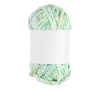 sourcing map Hilo de felpilla de terciopelo, voluminoso, esponjoso, grueso, para ganchillo, manta de felpilla suave para tejer a mano (amarillo y verde, 87.5 yardas/80 m)