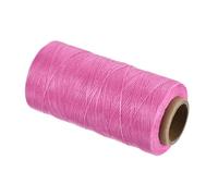 sourcing map Hilo encerado, 197 yardas, 1 mm, hilo de cera plano 210D de poliéster encerado para coser cuero, tejer a mano, encuadernación de libros, decoración del hogar, color rojo rosa