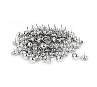 sourcing map Hogar 14mm Diámetro Metal Redondo Cúpula Cabeza Tapicería Tachuela Clavo Plata Tono 120 Piezas