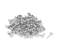 sourcing map Hogar Mueble 6mm x 14mm Tapicería Pulgar Tachuela Clavo Empuje Pasador Plata Tono 100 Piezas