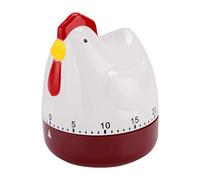 sourcing map Home Kitchen Cooking Chicken Shaped Mechanical Alarm Timer 60 Minutes White Red