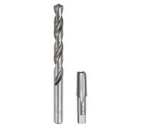 sourcing map HSS6542 - Juego de brocas de rosca recta NPT de 1/4-18 y 1 broca helicoidal de 11 mm, herramientas de roscado de tornillo HSS6542