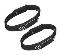 sourcing map ID Tarjeta Llave Pulsera RFID Proximidad 125KHz TK4100 Lectura Solo Sin Contacto Token Etiqueta Pulsera para Puerta Entrada Acceso Control Negro Paquete de 2