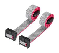 sourcing map IDC - Cable plano de 10 pines, 2 mm de paso FC a FC conector FC de 30 cm de longitud, cable de puente gris para pantalla LED de computadora, DVD, 2 unidades