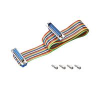 sourcing map IDC Cable plano de alambre arco iris DB25 macho a DB25 hembra conector de 2,54 mm de paso de 50 cm de longitud
