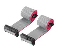 sourcing map IDC - Cable plano de cinta de 20 pines, conector FC a FC de paso de 2 mm, cable de puente gris de 30 cm de longitud para computadora, pantalla LED, DVD, 2 unidades