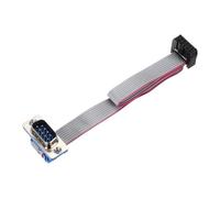 sourcing map IDC Wire - Cable plano DB9 macho a conector hembra FC-10 de 2,54 mm, paso de 20 cm de longitud