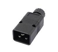 sourcing map IEC 320 C20 Recableable Conector 16A/20A 250V Negro Macho Entrada