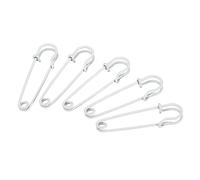 sourcing map Imperdibles de Seguridad 50mm, Alfileres Pasadores de Costura de Metal Grandes para Mantas Artesanía Broches Fabricación, Blanco 20 Piezas