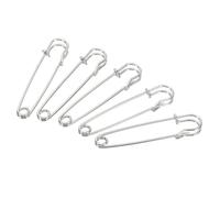 sourcing map Imperdibles de Seguridad 75mm, Alfileres Pasadores de Costura de Metal Grandes para Mantas Artesanía Broches Fabricación, Tono Plateado 20 Piezas