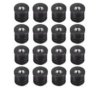sourcing map Insertos para Tubo Redondo con Rosca M6 16uds, Tapa Tubo Redondo de 16mm Diámetro Externo, Tapón de Plástico Negro, Inserto de Rueda, Tapa de Extremo de Silla, Tapón Tapa Mueble