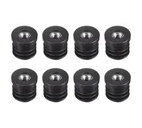 sourcing map Insertos para Tubo Redondo con Rosca M6 8uds, Tapa Tubo Redondo de 16mm Diámetro Externo, Tapón de Plástico Negro, Inserto de Rueda, Tapa de Extremo de Silla, Tapón Tapa Mueble