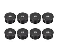 sourcing map Insertos para Tubo Redondo con Rosca M8 8uds, Tapa Tubo Redondo de 38mm Diámetro Externo, Tapón de Plástico Negro, Inserto de Rueda, Tapa de Extremo de Silla, Tapón Tapa Mueble