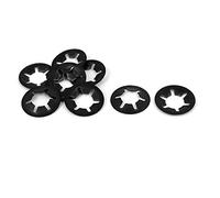 sourcing map Interno Diente Estrella Arandelas M12 X 25mm X 0,5mm Negro Óxido Empuje Encendido Bloqueo Arandela Bloqueo Clips Sujetador 10 Piezas