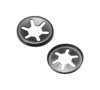 sourcing map Interno Diente Estrella Arandelas M6 X 15mm 65Mn Negro Óxido Acabado Presión Seguridad Arandela Bloqueo Clips Sujetador 100 Piezas