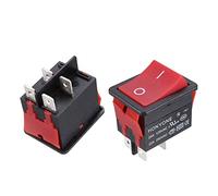 sourcing map Interruptor basculante de Encendido/Apagado de 5 Piezas AC 125V / 20A 250V / 22A DPST 4P 2T