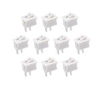 sourcing map Interruptor Basculante Mini para Barco SPST, Interruptor de Palanca Blanco para Barco Marino, ON/OFF AC 250V/3A 125V/6A, 10 Unidades