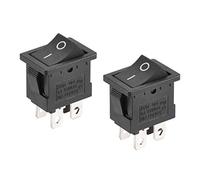 sourcing map Interruptor Basculante para Barco DPST, Interruptor de Palanca Negro para Barco Marino, 4 Pines ON/OFF AC 250V/6A 125V/10A, 2 Unidades