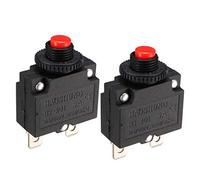 sourcing map Interruptor del botón cortacircuitos 2 piezas AC250V / 125V 5A actual Protector de sobrecarga rojo