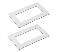 sourcing map Interruptor Envolvente Placa Pared Panel Decoración Doble Grupo Aluminio Plástico Blanco 216mm x 130mm para Hogar Oficina Paquete de 2