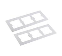 sourcing map Interruptor Envolvente Placa Pared Panel Decoración Tres Grupos Acrílico Blanco 284mm x 110mm para Hogar Oficina Paquete de 2