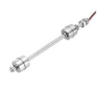 sourcing map Interruptor flotante de acero inoxidable, varilla de 200 mm, 110 V CC, 0,5 A, sensor de nivel de agua vertical, rosca M10, controlador de nivel de líquido de doble tanque para bomba