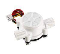 sourcing map Interruptor Sensor Flujo Agua Líquida Efecto Hall G1/4, Contador Caudalímetro DC5V 0.3-6L/min Blanco YF-S302