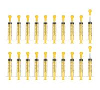 sourcing map Jeringas de alimentación con tapa, jeringas de plástico para alimentación líquida de mascotas, herramienta de medición sin aguja, 5 ml, (amarillo, 20 piezas), diseñadas para perros/gatos