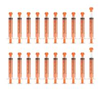 sourcing map Jeringas de alimentación con tapa, jeringas de plástico para alimentación líquida de mascotas, herramienta de medición sin aguja, 10 ml, (naranja, 20 piezas), diseñadas para perros/gatos