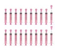 sourcing map Jeringas de alimentación con tapa, jeringas de plástico para alimentación líquida de mascotas, herramienta de medición sin aguja, 5 ml, (rosa, 20 piezas), diseñadas para perros/gatos