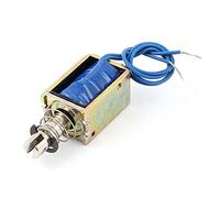 sourcing map JF-1039B DC 12V 400mA Tipo 25N/10mm Empujar tirar bastidor abierto electroimán de Solenoide