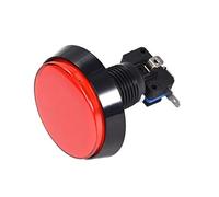 sourcing map Juego Botón Pulsador Redondo 60mm 12V Iluminado Pulsador Interruptor LED Con Micro Interruptor Para Videojuegos Arcade rojo 1 pieza