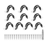 sourcing map Juego de 10 abrazaderas de correa de tubo en U M30, abrazadera de goma acolchada con tornillo y broca para automoción industrial, marino, hogar