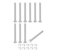 sourcing map Juego de 10 anillos cilíndricos de acero inoxidable 304 M3 x 35 mm, pasador de posición de cilindro de bisagra ranurada de cabeza plana con anillo de retención de clip E, color plateado