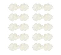 sourcing map Juego de 10 botones de cierre chinos, nudos chinos, botones de rana, cierres de costura hechos a mano para traje de tang, bufanda, abrigos, suéter, capa, disfraces, costura (beige, 60 x