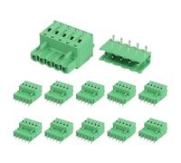 sourcing map Juego de 10 conectores de bloque de terminales de tornillo de montaje en PCB de 5 pines de 5,08 mm, sin soldadura, conectores macho y hembra 2EDGKD para 28-10 AWG