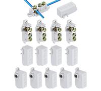 sourcing map Juego de 10 conectores de terminal de empalme de cableado de 80 A, 1000 V, 14-6 AWG, kit surtido de tuercas de alambre T-Tap blanco, desconexión rápida, empalme compacto FS-T16