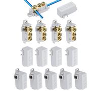 sourcing map Juego de 10 conectores de terminal de empalme de cableado de 80 A, 1000 V, 14-6 AWG, kit surtido de tuercas de alambre T-Tap blanco, desconexión rápida, empalme compacto FS-T16