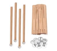 sourcing map Juego de 10 mechas de madera para velas, mechas de madera natural de 0.5 x 5.9 pulgadas con soporte, núcleos de vela en forma de cruz, suministros para hacer velas para hacer velas hechas