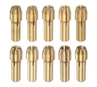 sourcing map Juego de 10 pinzas de latón de 0,5 a 3,2 mm, mini amoladora eléctrica, cambio rápido, juego de brocas para herramientas giratorias, diámetro de vástago de 4,3 mm