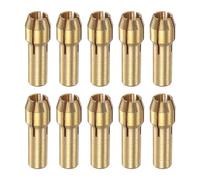 sourcing map Juego de 10 pinzas de latón de 3,2 mm, mini amoladora eléctrica, cambio rápido, juego de brocas para herramientas giratorias, diámetro de vástago de 4,3 mm