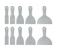 sourcing map Juego de 10 raspadores de masilla de plástico flexibles, desechables, herramienta de limpieza para salpicaduras, reparación de pintura, color gris