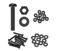 sourcing map Juego de 10 tornillos de cabeza redonda de plástico PA66 M8 x 50 mm, tornillos Phillips, tuercas hexagonales, arandelas planas, sujetadores métricos de rosca completa para montaje de