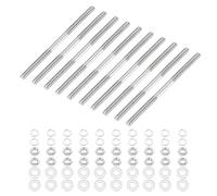 sourcing map Juego de 10 tornillos de doble extremo M3 x 65 mm, acero inoxidable 304 con arandela de tuerca para mantenimiento de la casa, tornillo de fijación de anclaje estructural