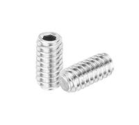 sourcing map Juego de 10 tornillos hexagonales, M2 x 4 mm, cabeza de acero inoxidable 304, tornillo de punta plana para manijas de puertas, reparación de lámparas, color plateado