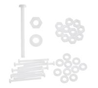 sourcing map Juego de 10 tornillos M5 x 50 mm de nailon PA66 de cabeza redonda cruzada de plástico, tornillos Phillips, tuercas hexagonales, arandelas planas, tornillos métricos de rosca completa para
