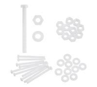 sourcing map Juego de 10 tornillos M6 x 70 mm de nailon PA66 de cabeza redonda de plástico, tornillos Phillips, tuercas hexagonales, arandelas planas, sujetadores métricos de rosca completa para