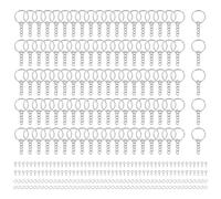 sourcing map Juego de 100 llaveros plateados, 25 mm, anillos de cadena de 1 pulgada con anillos abiertos y pasadores de ojo de tornillo para hacer joyas, manualidades, proyectos de arte