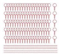 sourcing map Juego de 100 llaveros rojos, anillos de cadena de 25 mm con anillos abiertos y pasadores de ojo de tornillo para hacer joyas, proyectos de manualidades