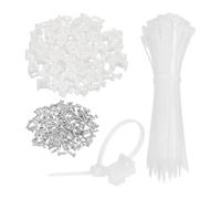 sourcing map Juego de 100 soportes tipo sillín de 0.86 pulgadas con bridas de cremallera de cable de 6 pulgadas y tornillos de rosca M5, juego de abrazaderas de soporte organizador de alambre, color